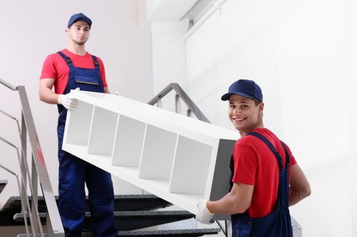 Removal van and moving boxes for a Grange Park home move