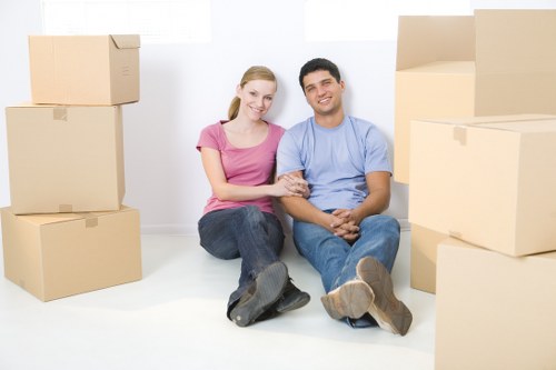Labelled office items arranged for a smooth business move