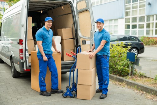 Careful loading of business items during a Grange Park relocation