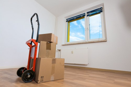 Professional removal van loading items for a Grange Park move