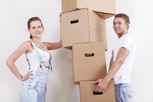 Packing supplies and boxed belongings ready for a move