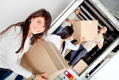 Careful loading of household items for a Grange Park move