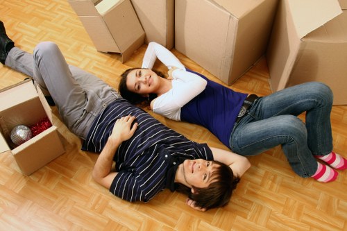 Packed boxes and wrapped household items ready for transport