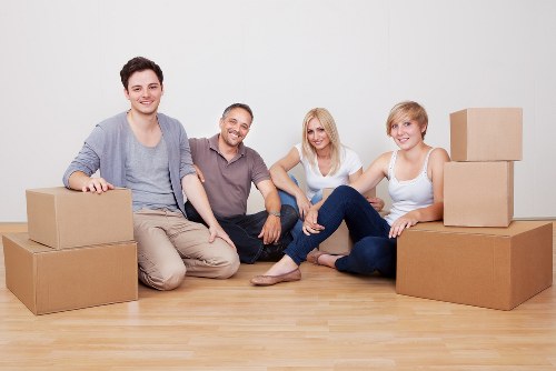 Removal crew loading household boxes during a Grange Park relocation